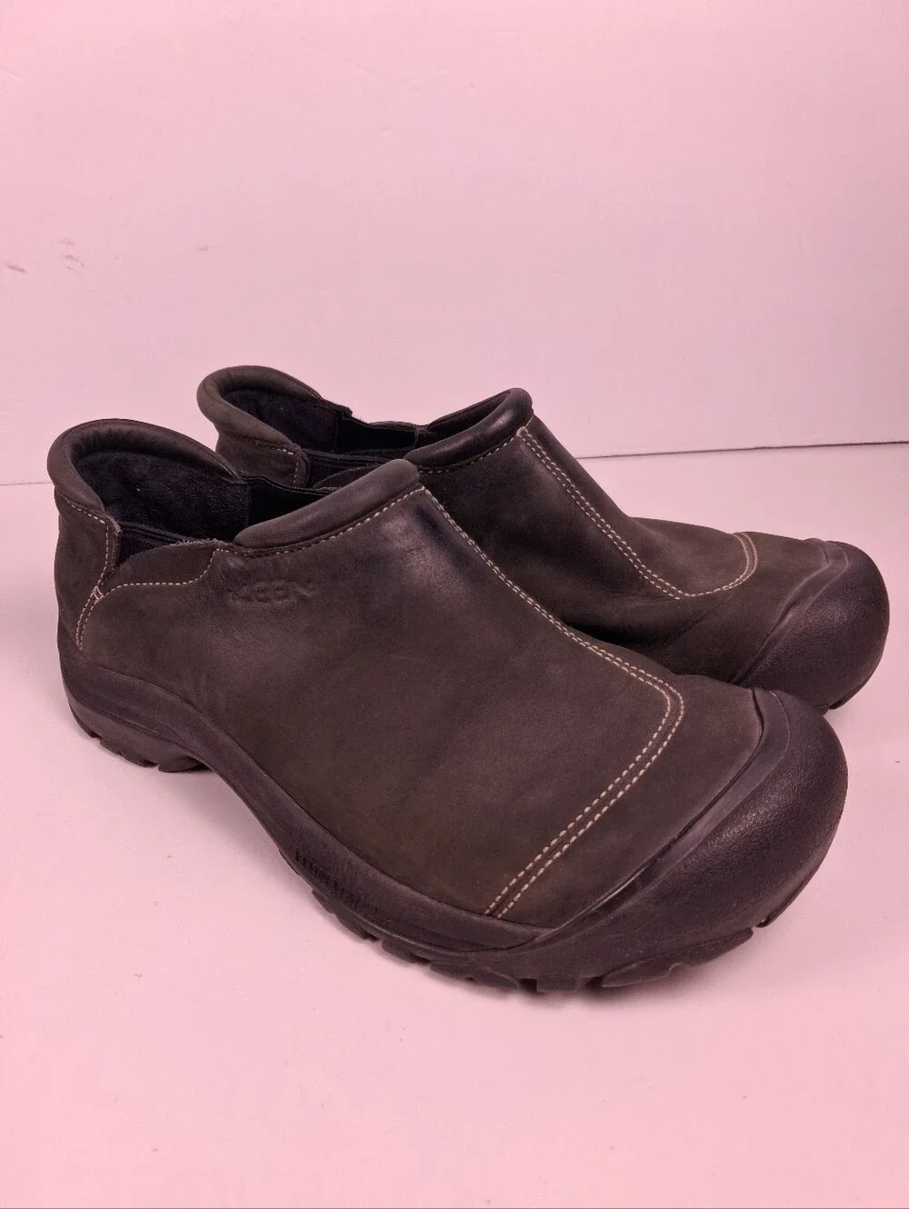 KEEN Ashland Shoes Clogs Mens 11 Black Leather Casual Slip On Comfort Gorpcore